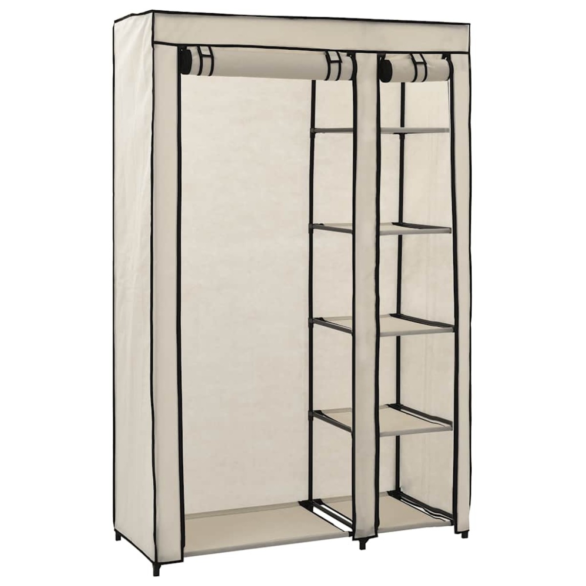 vidaXL Ντουλάπα Αναδιπλούμενη Κρεμ 110 x 45 x 175 εκ. Υφασμάτινη