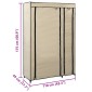 vidaXL Ντουλάπα Αναδιπλούμενη Κρεμ 110 x 45 x 175 εκ. Υφασμάτινη