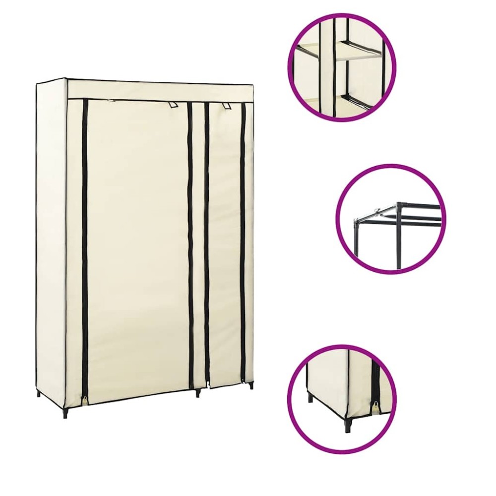 vidaXL Πτυσσόμενες Ντουλάπες 2 τεμ. Κρεμ 110x45x175 εκ. από Ύφασμα