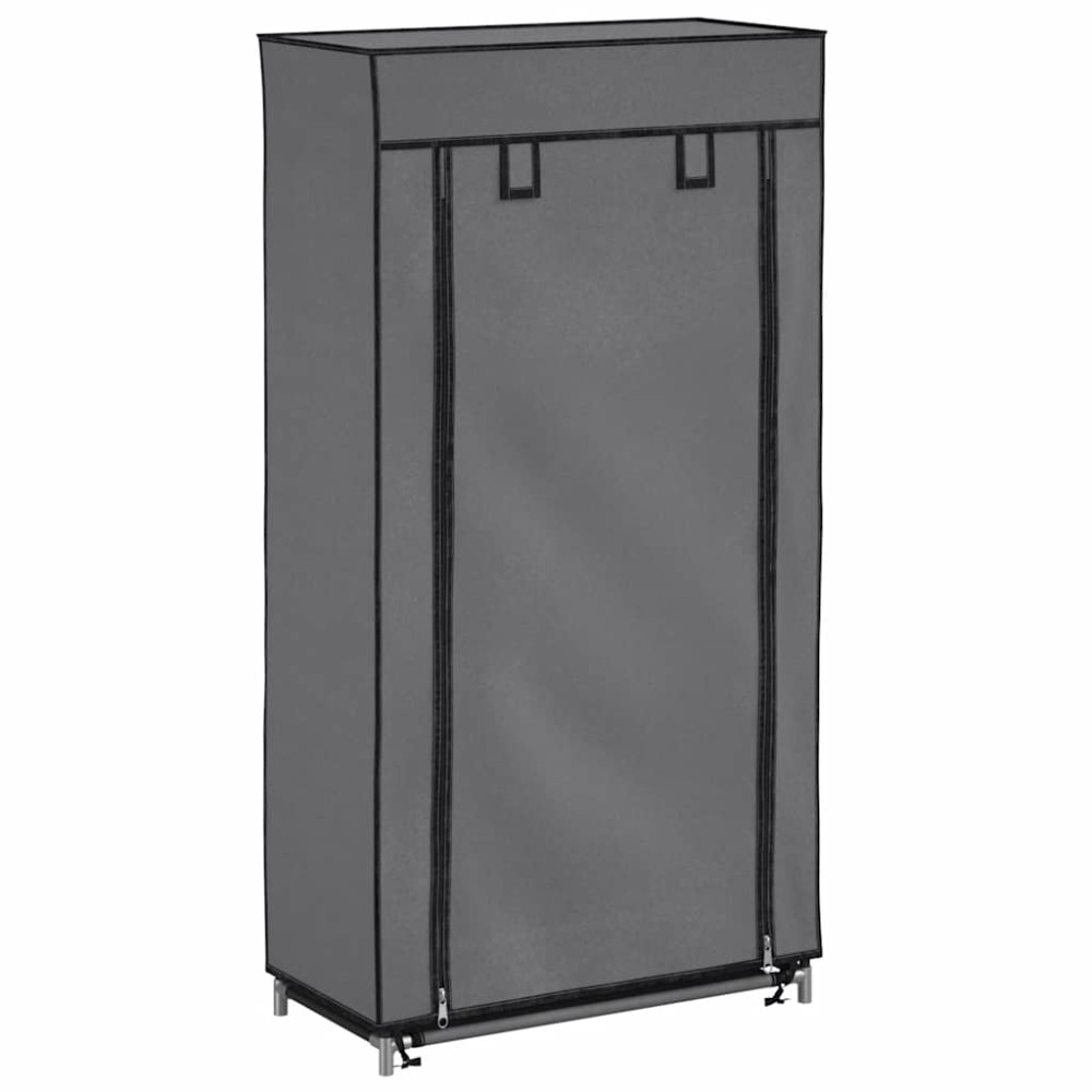 vidaXL Παπουτσοθήκη με Κάλυμμα Γκρι 58x28x106 εκ. Ύφασμα