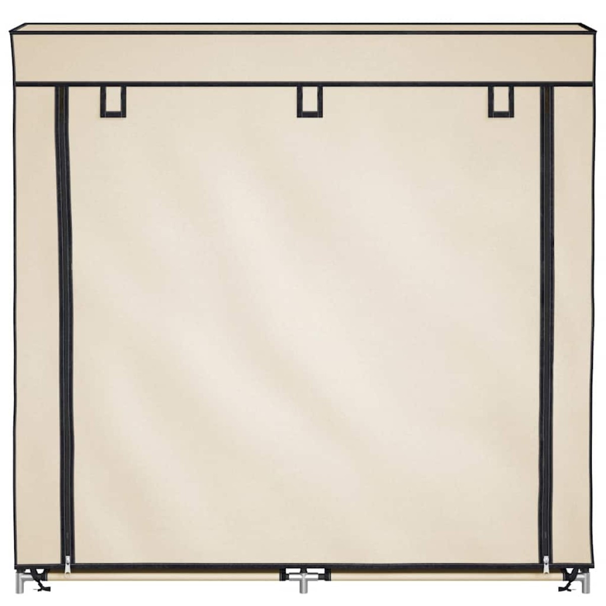 282433 vidaXL Shoe Cabinet with Cover Cream 115x28x110 cm Fabric
