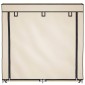 282433 vidaXL Shoe Cabinet with Cover Cream 115x28x110 cm Fabric
