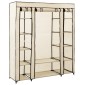 vidaXL Ντουλάπα με Ράφια / Σωλήνες Κρεμ 150x45x176 εκ. Υφασμάτινη