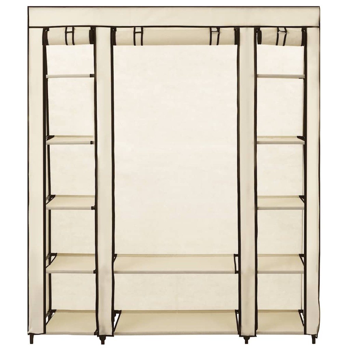 vidaXL Ντουλάπα με Ράφια / Σωλήνες Κρεμ 150x45x176 εκ. Υφασμάτινη