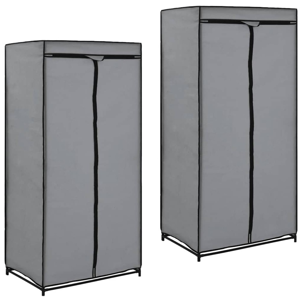 vidaXL Ντουλάπες 2 τεμ. Γκρι 75 x 50 x 160 εκ.