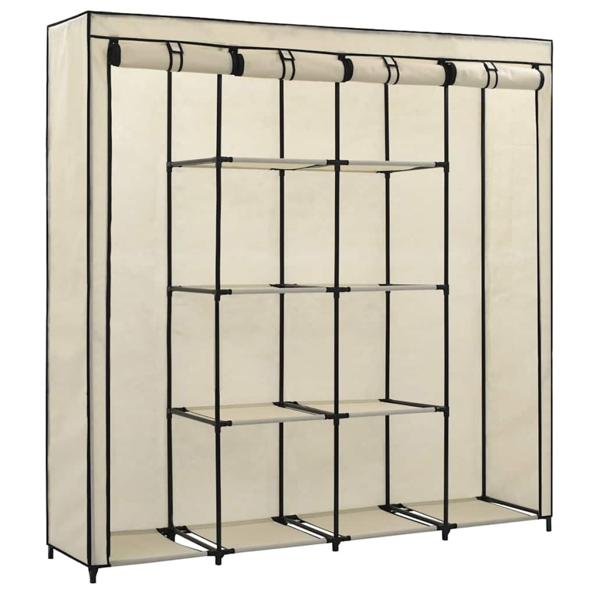 vidaXL Ντουλάπα με 4 Αποθηκευτικά Τμήματα Κρεμ 175 x 45 x 170 εκ.