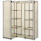 282451 vidaXL Corner Wardrobe Cream 130x87x169 cm