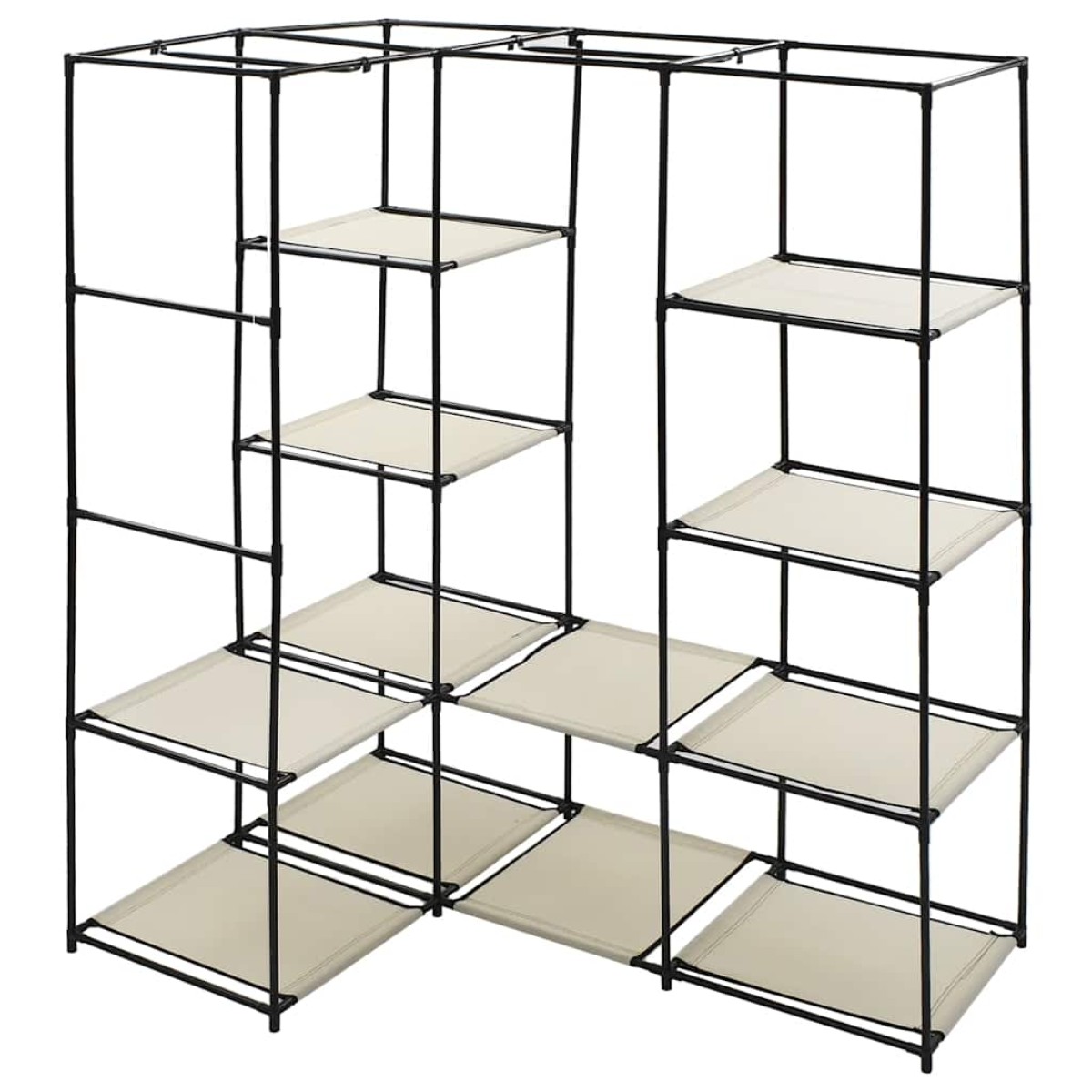 282451 vidaXL Corner Wardrobe Cream 130x87x169 cm