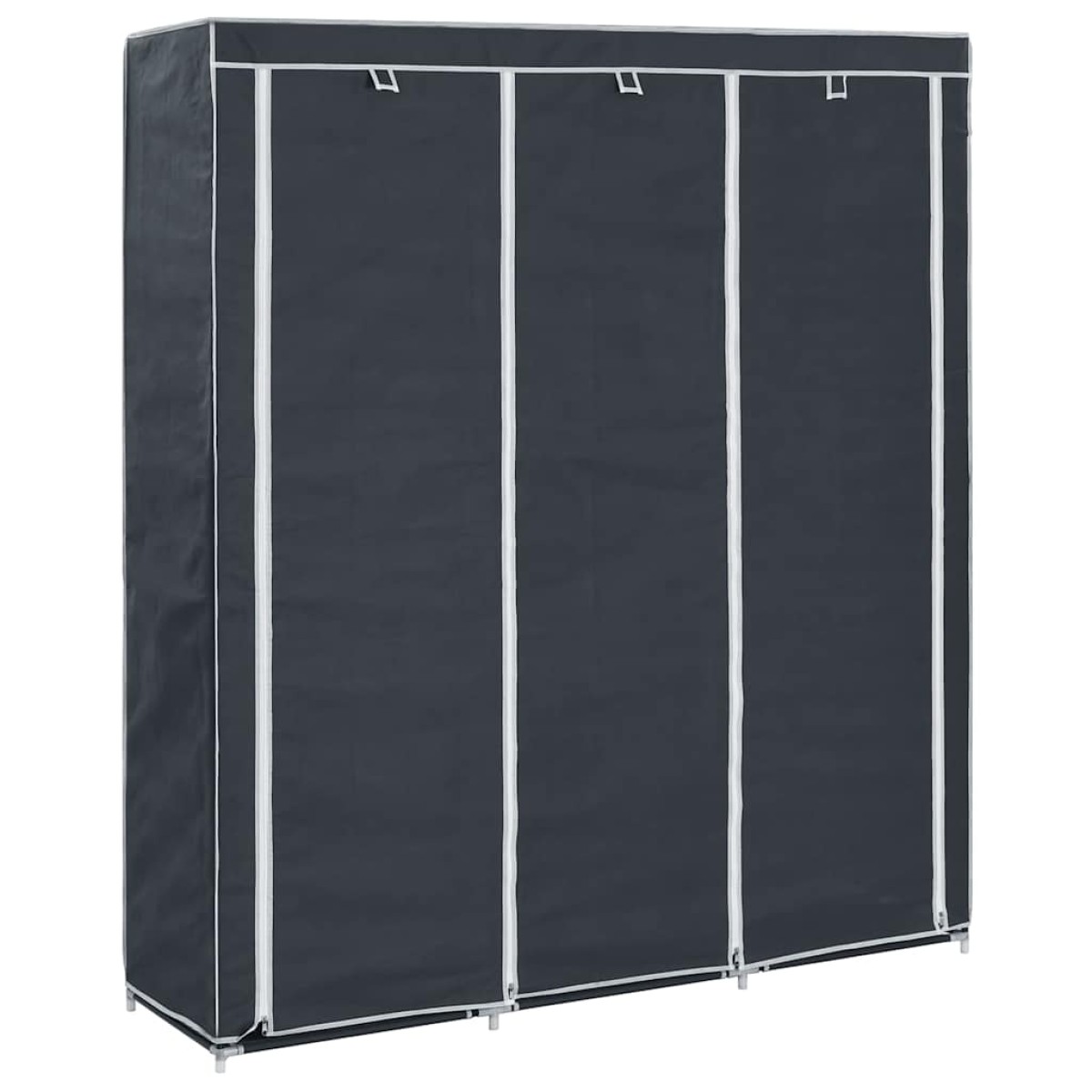 282453 vidaXL Wardrobe with Compartments and Rods Black 150x45x175 cm Fabric