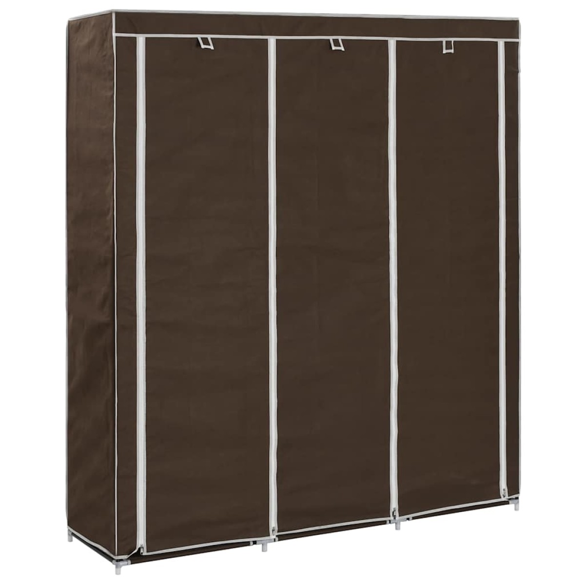 282454 vidaXL Wardrobe with Compartments and Rods Brown 150x45x175 cm Fabric