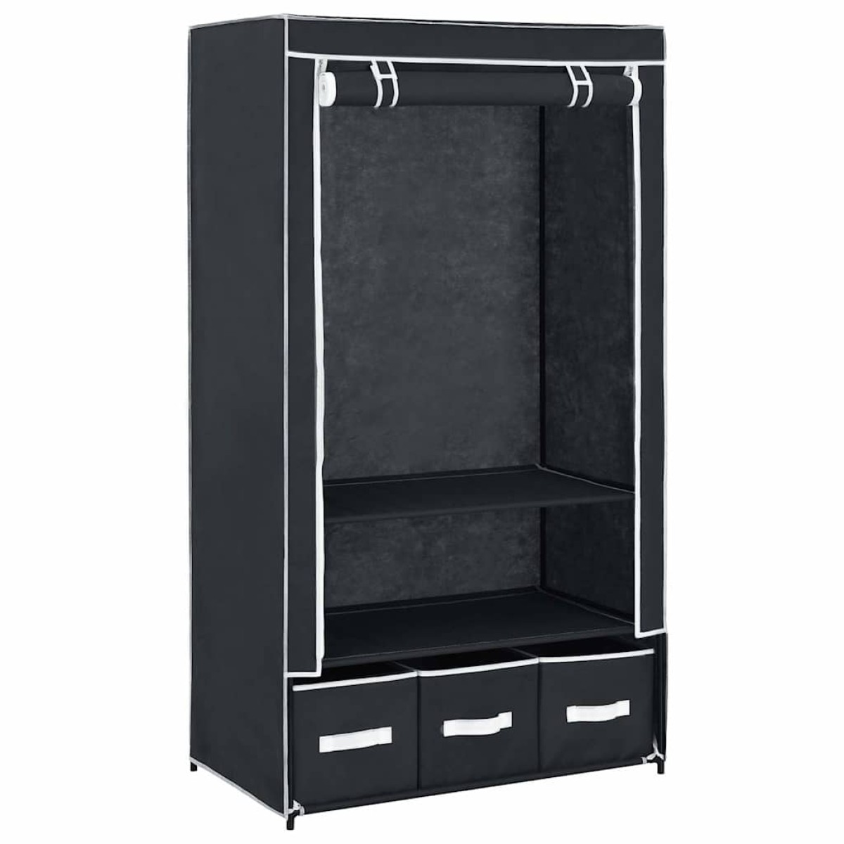 282457 vidaXL Wardrobe Black 87x49x159 cm Fabric