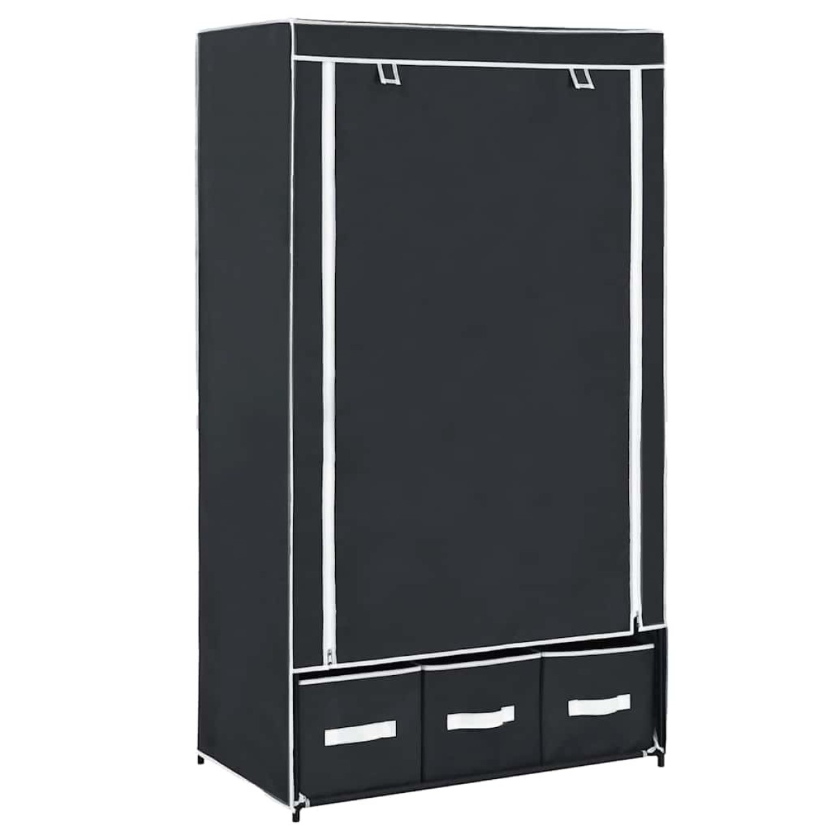 282457 vidaXL Wardrobe Black 87x49x159 cm Fabric