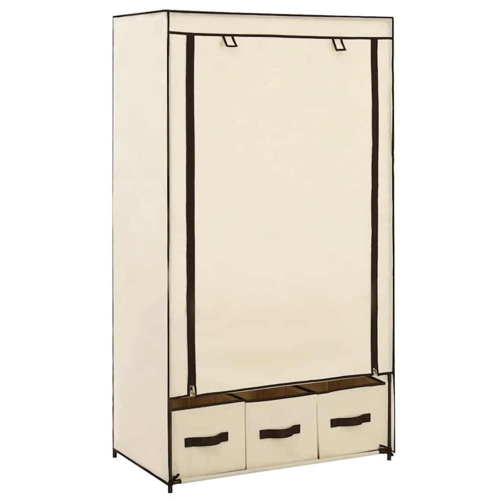 vidaXL Ντουλάπα Κρεμ 87x49x159 εκ. Ύφασμα