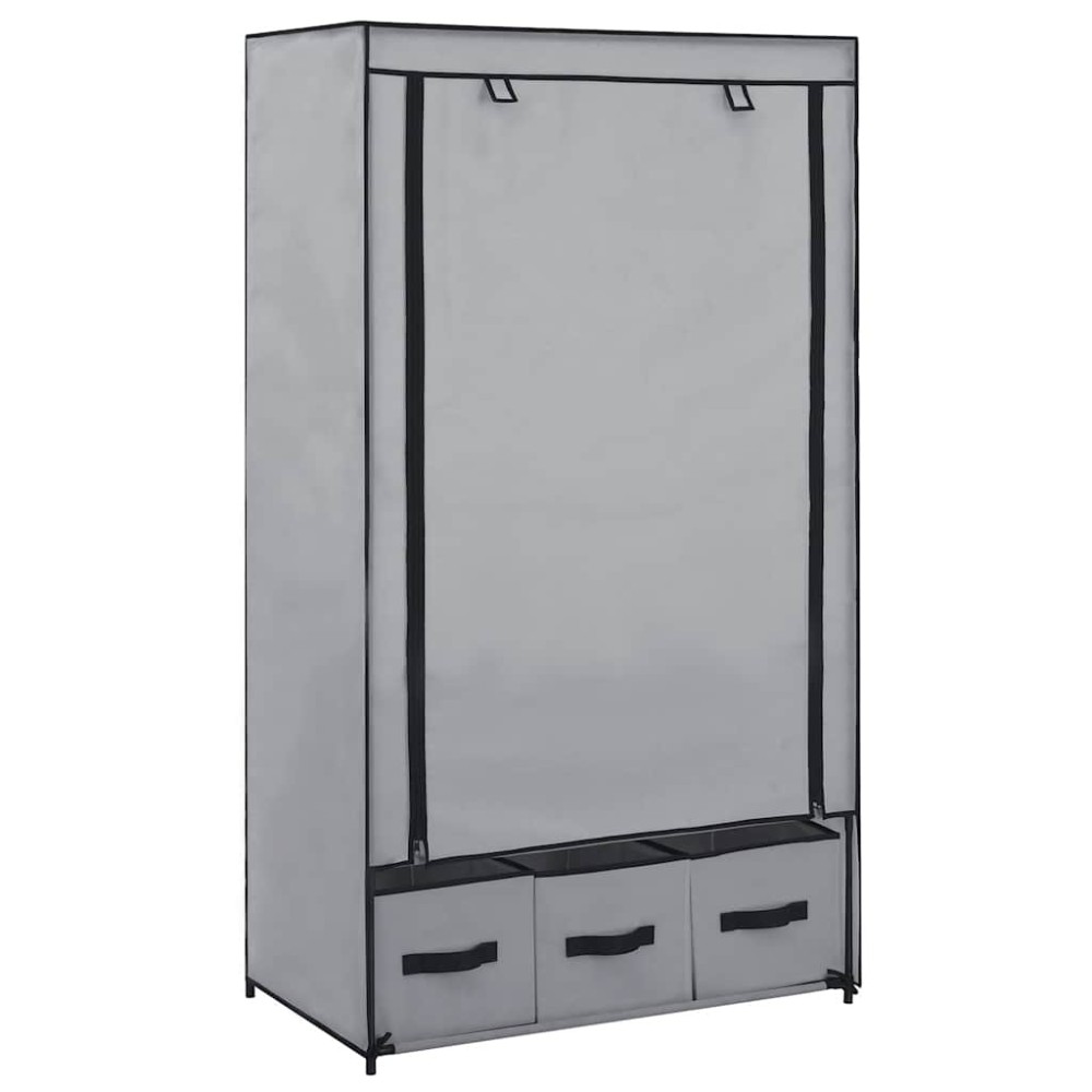 vidaXL Ντουλάπα Γκρι 87x49x159 εκ. Ύφασμα