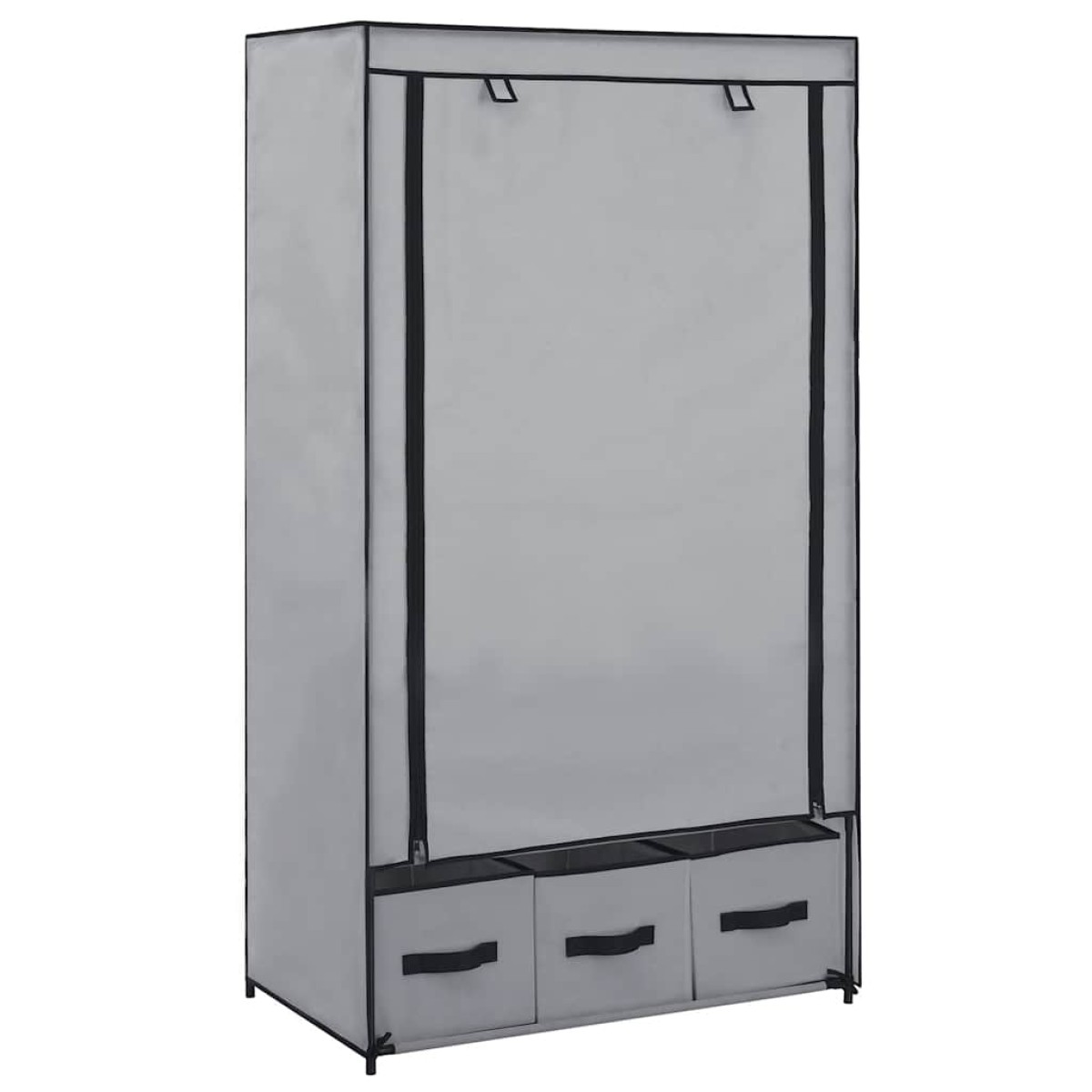 282460 vidaXL Wardrobe Grey 87x49x159 cm Fabric