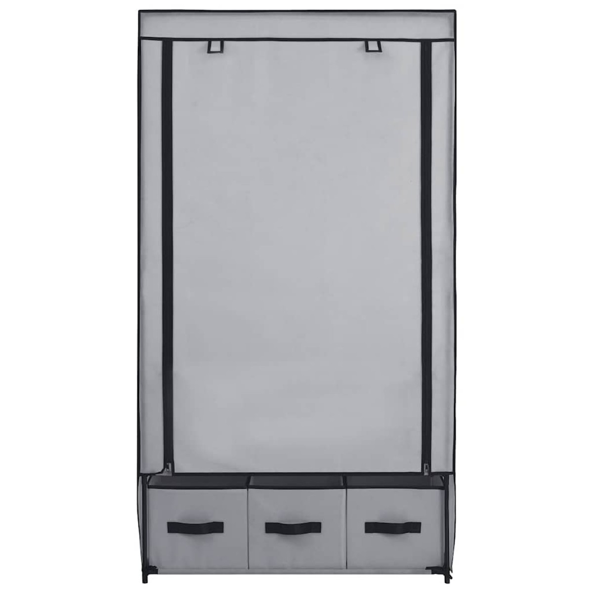 282460 vidaXL Wardrobe Grey 87x49x159 cm Fabric