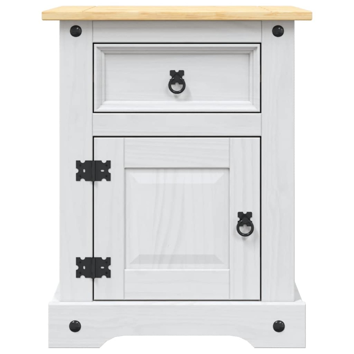 vidaXL Κομοδίνο Μεξικάνικο Στιλ Corona Λευκό 53x39x66 εκ. Ξύλο Πεύκου