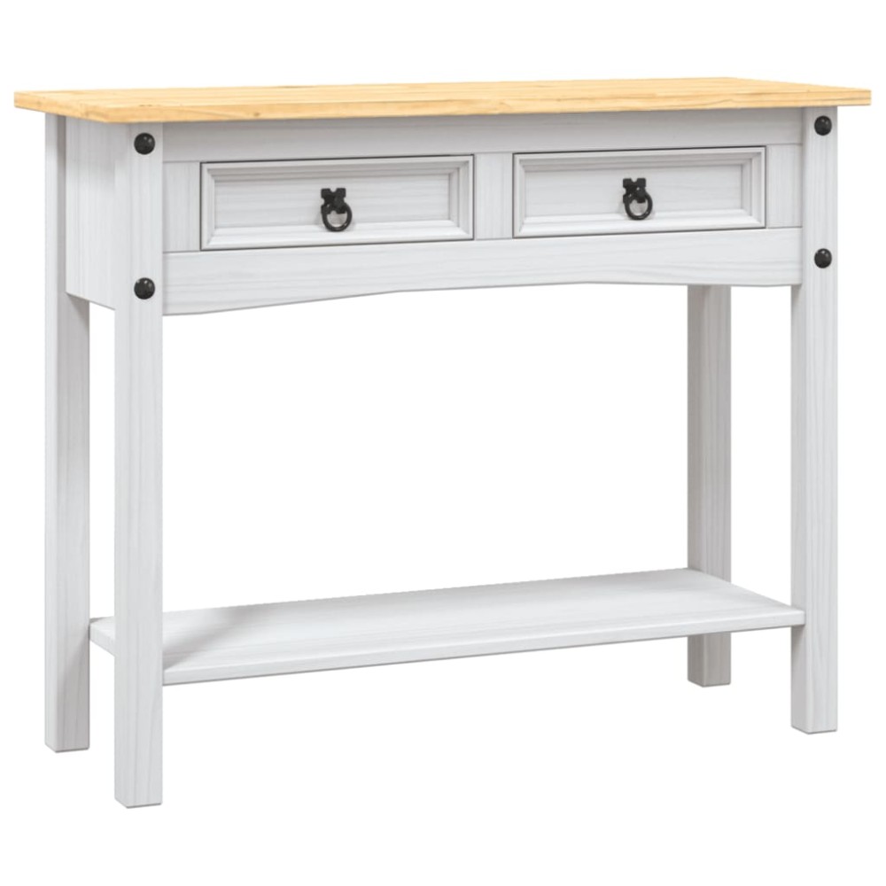 vidaXL Τραπέζι Κονσόλα Μεξικ. Corona Λευκό 90x34,5x73 εκ. Ξύλο Πεύκου