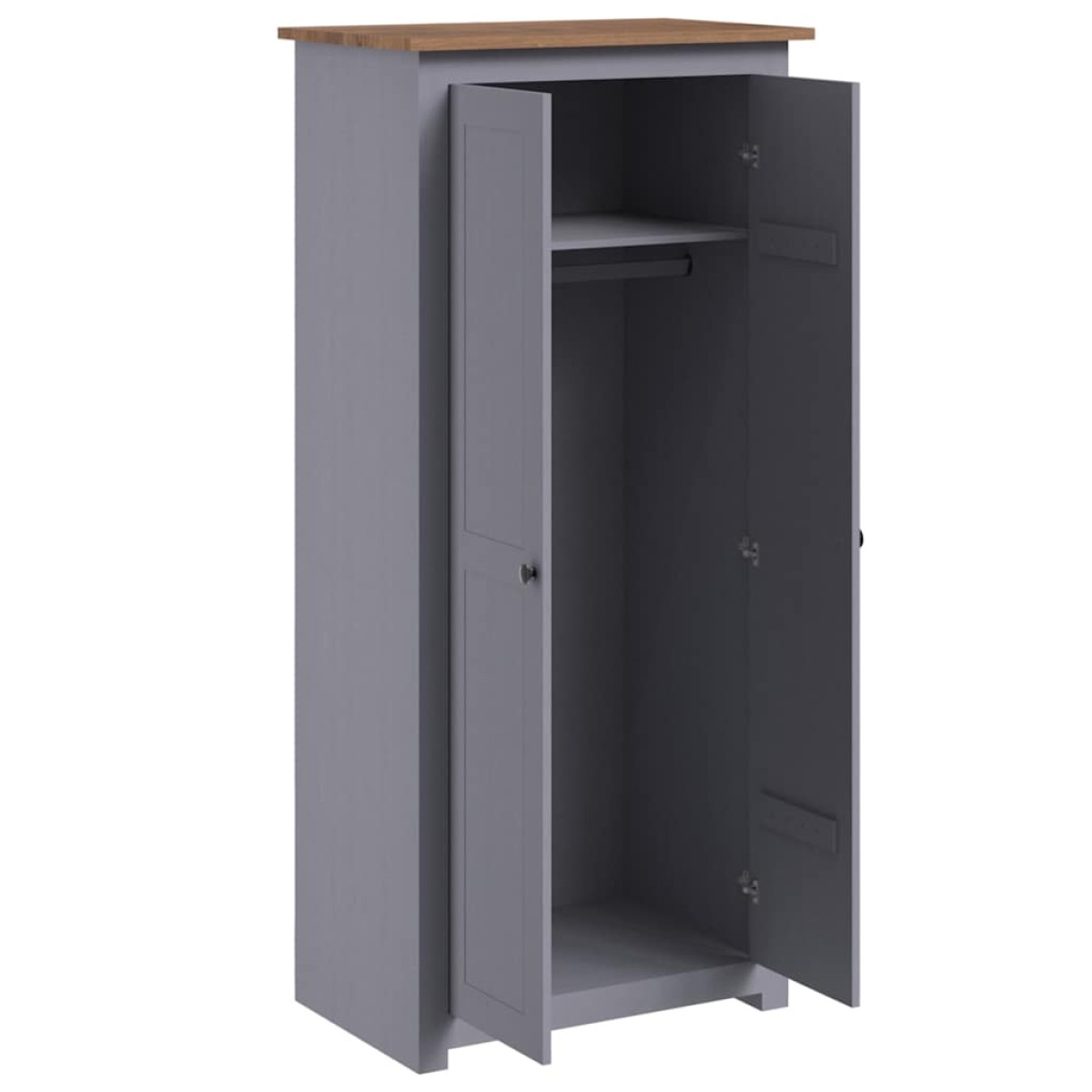 vidaXL Ντουλάπα Γκρι 80 x 50 x 171,5 εκ. από Μασίφ Ξύλο Πεύκου Panama