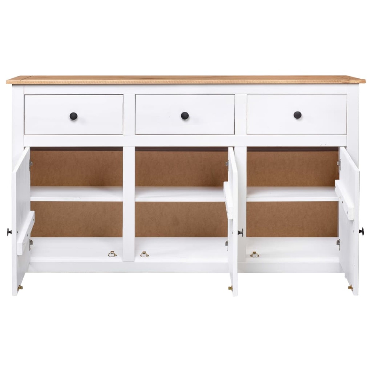 vidaXL Μπουφές Λευκός 135 x 40 x 80 εκ. από Ξύλο Πεύκου Σειρά Panama
