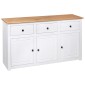 vidaXL Μπουφές Λευκός 135 x 40 x 80 εκ. από Ξύλο Πεύκου Σειρά Panama