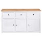 vidaXL Μπουφές Λευκός 135 x 40 x 80 εκ. από Ξύλο Πεύκου Σειρά Panama