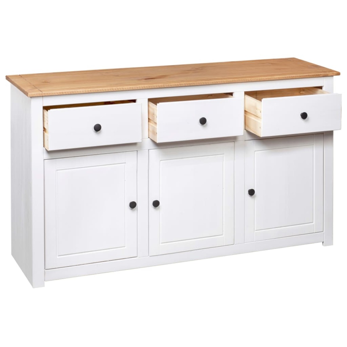 vidaXL Μπουφές Λευκός 135 x 40 x 80 εκ. από Ξύλο Πεύκου Σειρά Panama