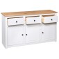 vidaXL Μπουφές Λευκός 135 x 40 x 80 εκ. από Ξύλο Πεύκου Σειρά Panama