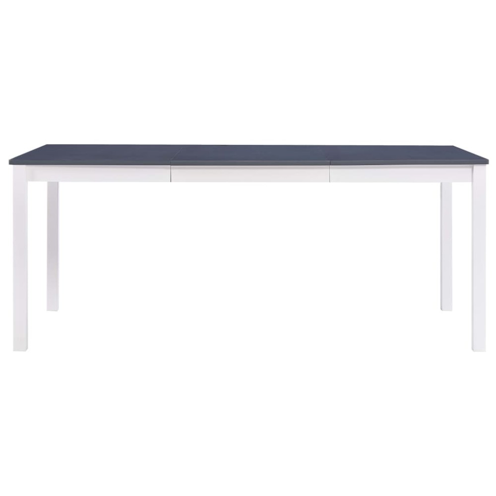 vidaXL Τραπεζαρία Λευκή / Γκρι 180 x 90 x 73 εκ. από Ξύλο Πεύκου