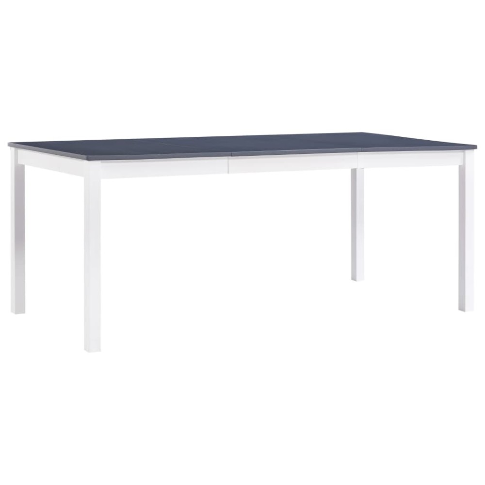 vidaXL Τραπεζαρία Λευκή / Γκρι 180 x 90 x 73 εκ. από Ξύλο Πεύκου
