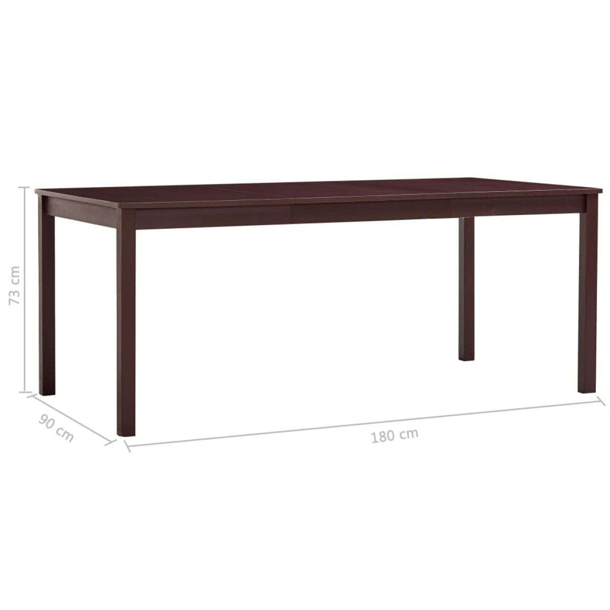vidaXL Τραπεζαρία Σκούρο Καφέ 180 x 90 x 73 εκ. από Ξύλο Πεύκου