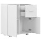 vidaXL Μπουφές Ψηλός Γυαλιστερός Λευκός 71 x 35 x 80 εκ. Μοριοσανίδα