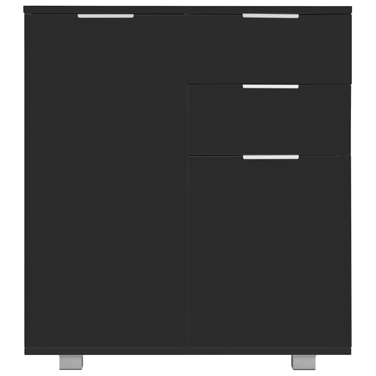 vidaXL Μπουφές Ψηλός Γυαλιστερός Μαύρος 71x35x80 εκ. Μοριοσανίδα
