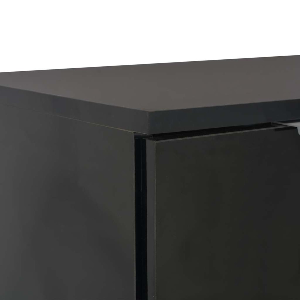 vidaXL Μπουφές Ψηλός Γυαλιστερός Μαύρος 71x35x80 εκ. Μοριοσανίδα