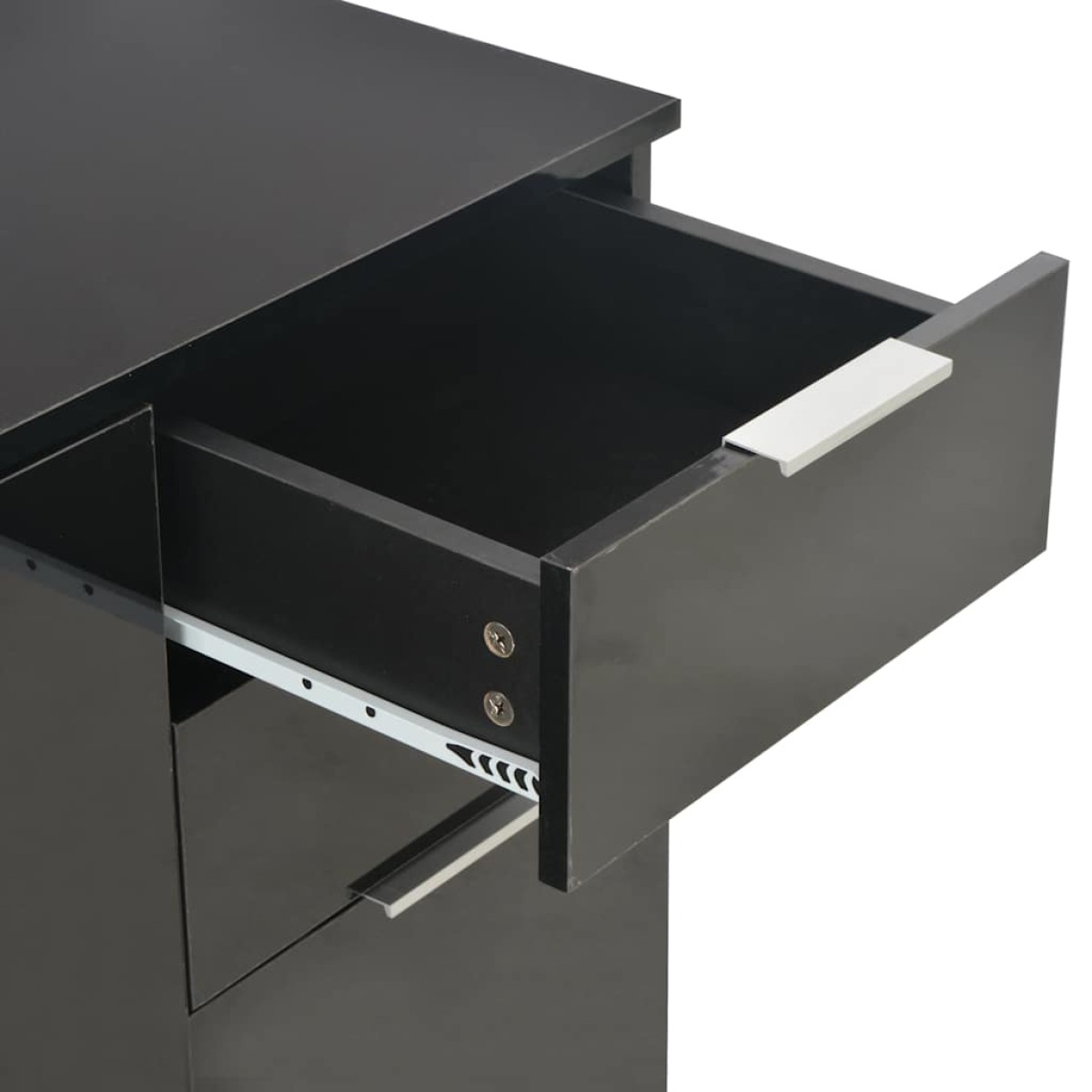 vidaXL Μπουφές Ψηλός Γυαλιστερός Μαύρος 71x35x80 εκ. Μοριοσανίδα