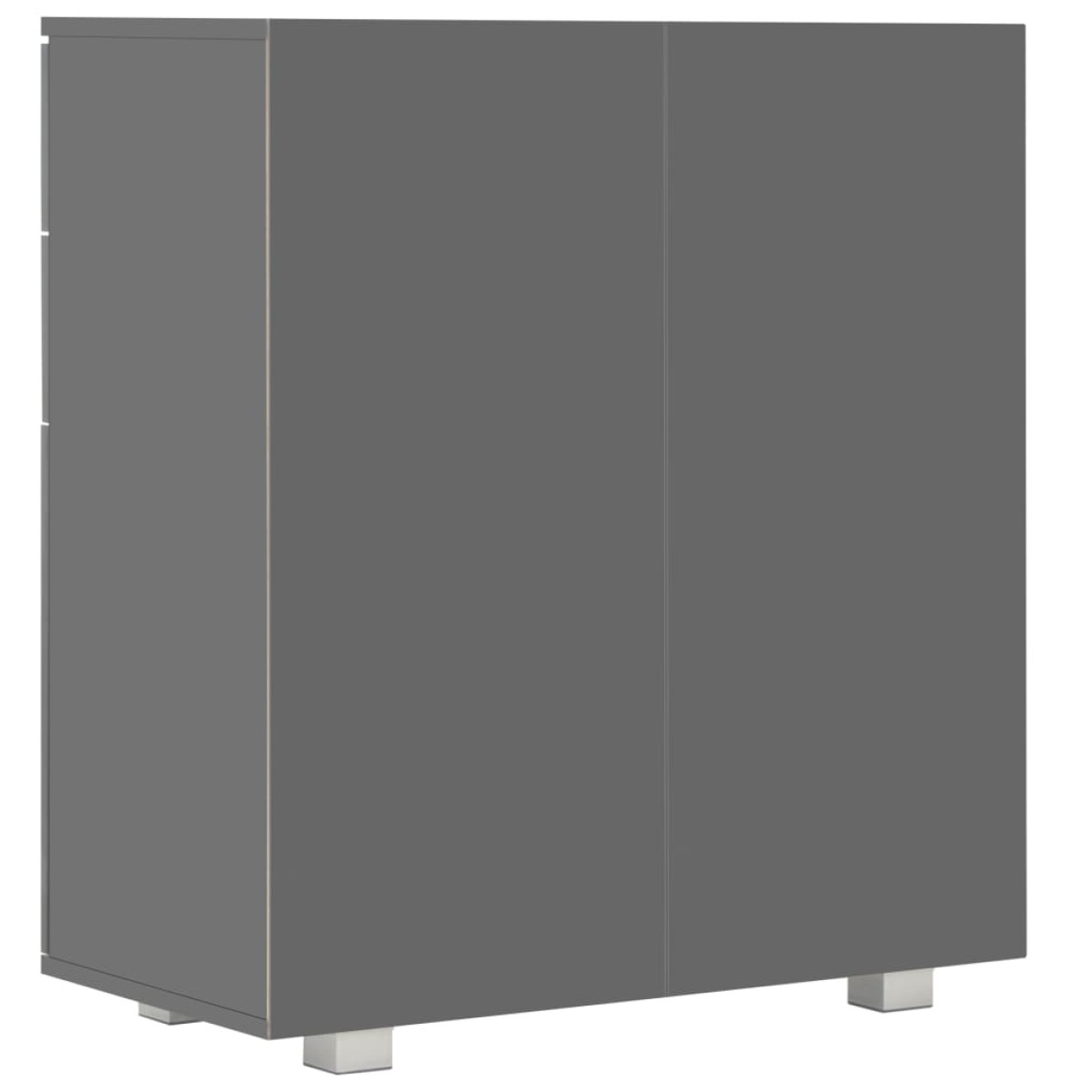 vidaXL Μπουφές Ψηλός Γυαλιστερός Γκρι 71x35x80 εκ. Μοριοσανίδα
