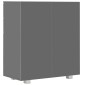 vidaXL Μπουφές Ψηλός Γυαλιστερός Γκρι 71x35x80 εκ. Μοριοσανίδα