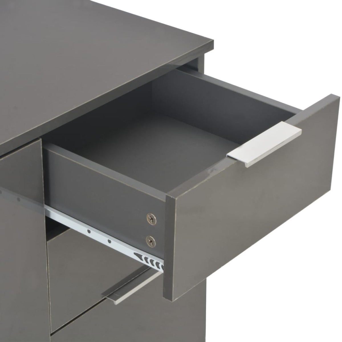 vidaXL Μπουφές Ψηλός Γυαλιστερός Γκρι 71x35x80 εκ. Μοριοσανίδα