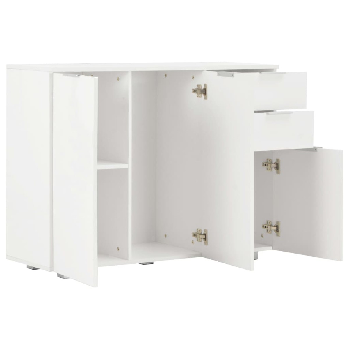 vidaXL Μπουφές Γυαλιστερός Λευκός 107x35x80,5 εκ.