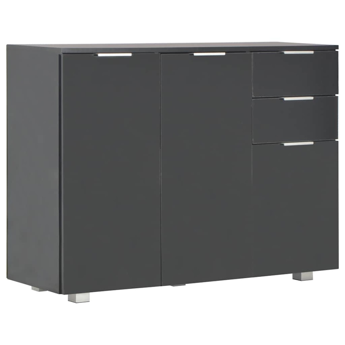 vidaXL Μπουφές Γυαλιστερός Μαύρος 107x35x80,5 εκ.