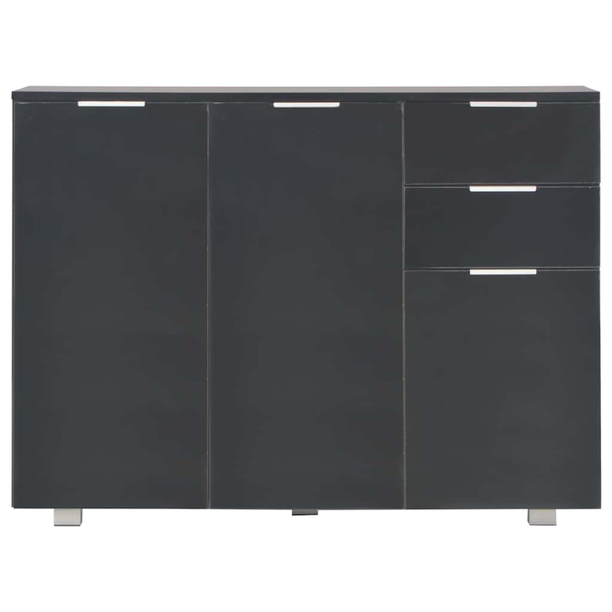 vidaXL Μπουφές Γυαλιστερός Μαύρος 107x35x80,5 εκ.