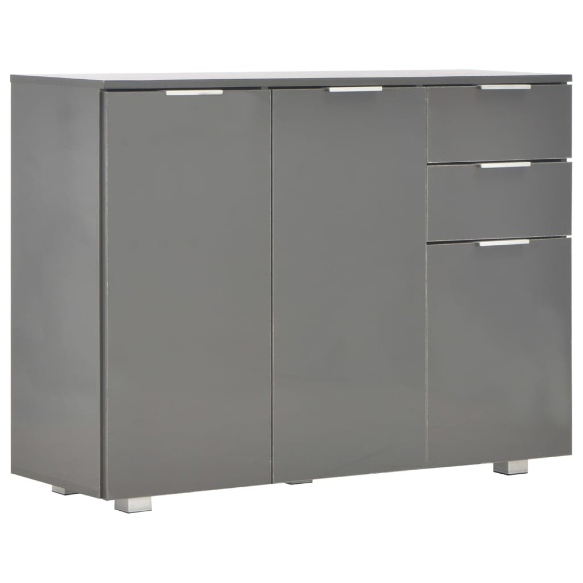 vidaXL Μπουφές Γυαλιστερός Γκρι 107x35x80,5 εκ.