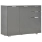 vidaXL Μπουφές Γυαλιστερός Γκρι 107x35x80,5 εκ.