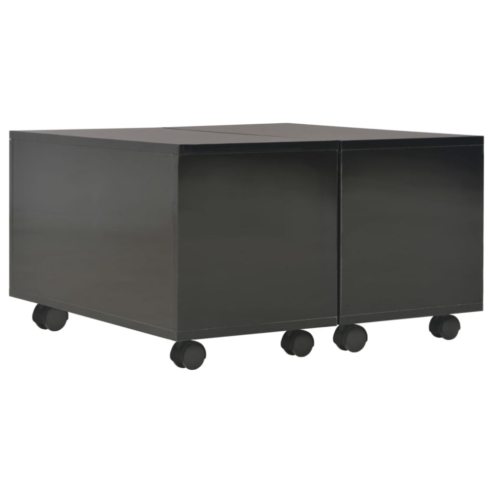 vidaXL Τραπεζάκι Σαλονιού Γυαλιστερό Μαύρο 60x60x35 εκ. Επεξ. Ξύλο