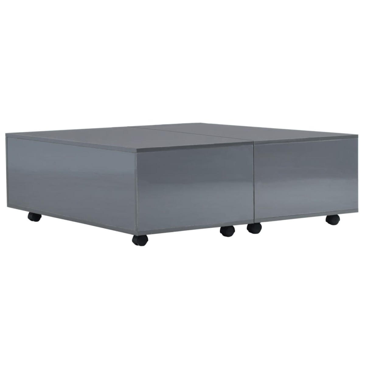 vidaXL Τραπεζάκι Σαλονιού Γυαλιστερό Γκρι 100 x 100 x 35 εκ.