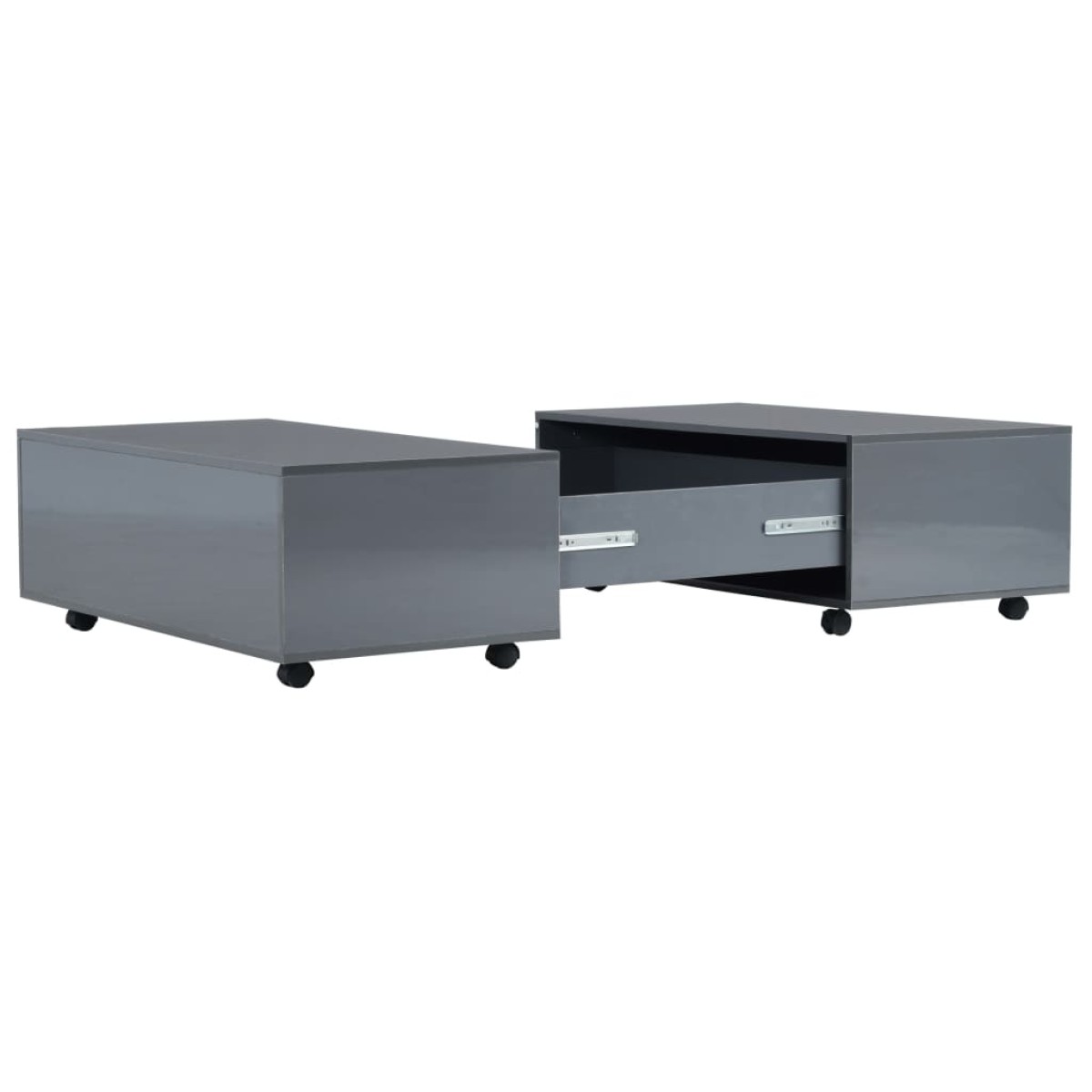 vidaXL Τραπεζάκι Σαλονιού Γυαλιστερό Γκρι 100 x 100 x 35 εκ.