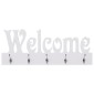 vidaXL Κρεμάστρα Τοίχου «WELCOME» Λευκή 74 x 29,5  εκ.