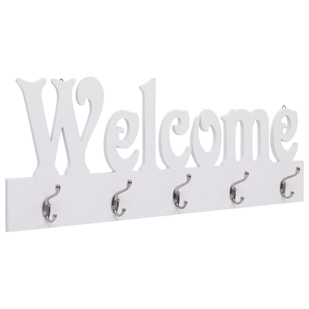 vidaXL Κρεμάστρα Τοίχου «WELCOME» Λευκή 74 x 29,5  εκ.