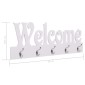 vidaXL Κρεμάστρα Τοίχου «WELCOME» Λευκή 74 x 29,5  εκ.