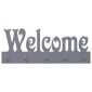 vidaXL Κρεμάστρα Τοίχου «WELCOME» Γκρι 74 x 29,5  εκ.